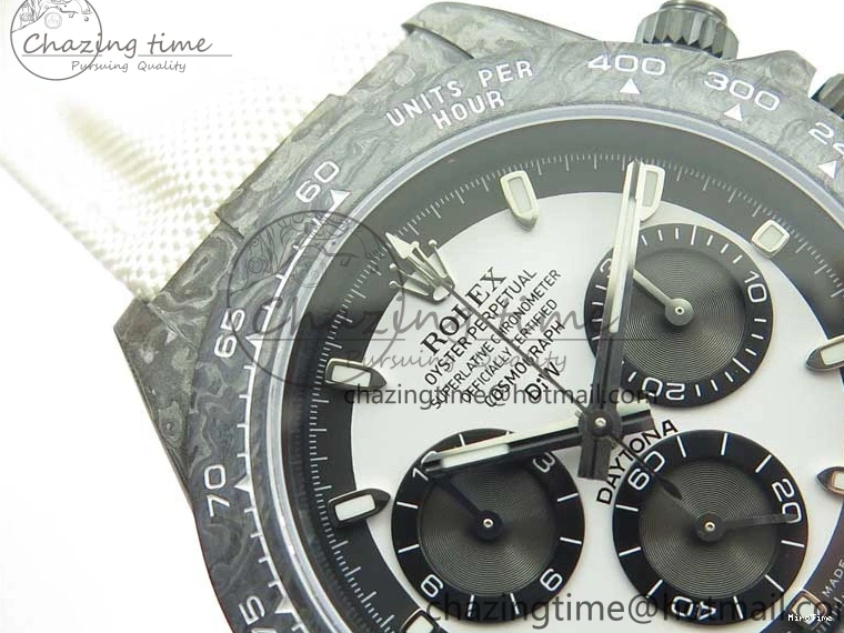 MiroTime 0320 WrinkleFree Daytona DIW Carbon Noob 1:1 Best Edition White Black Dial on Nylon Strap SA 2614